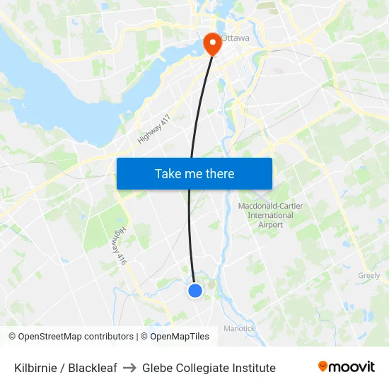 Kilbirnie / Blackleaf to Glebe Collegiate Institute map