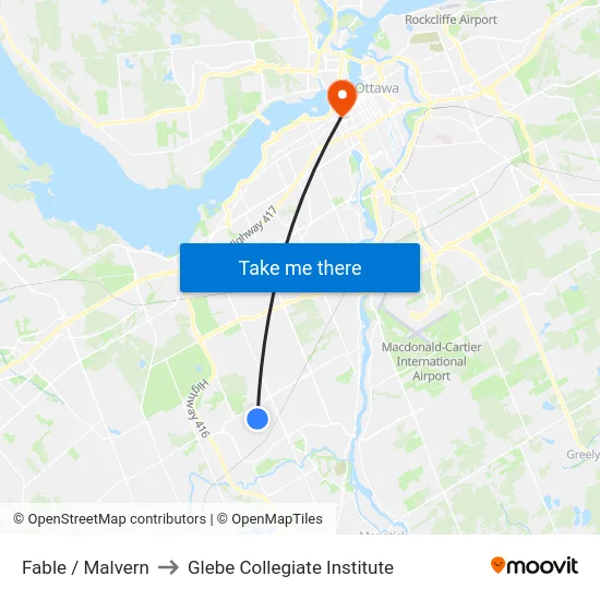 Fable / Malvern to Glebe Collegiate Institute map
