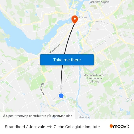 Strandherd / Jockvale to Glebe Collegiate Institute map