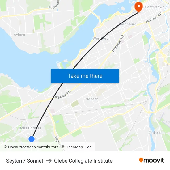 Seyton / Sonnet to Glebe Collegiate Institute map