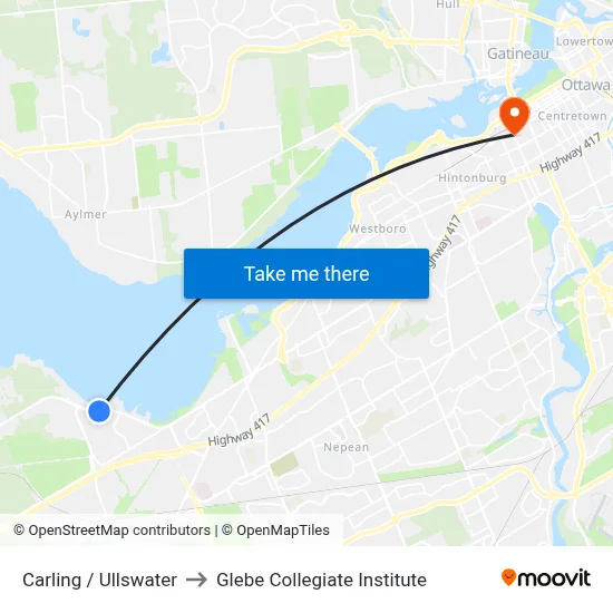 Carling / Ullswater to Glebe Collegiate Institute map