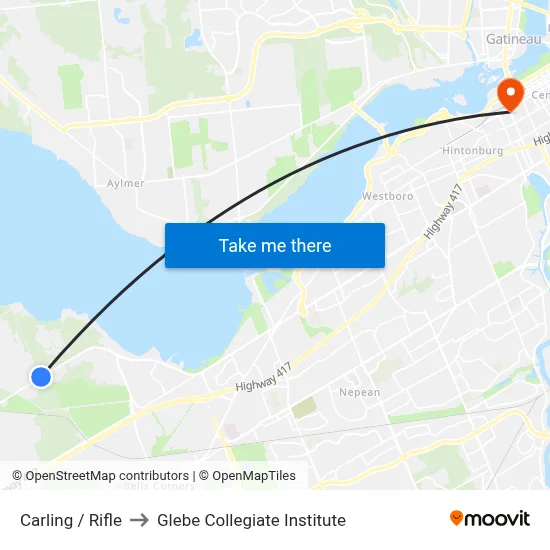 Carling / Rifle to Glebe Collegiate Institute map