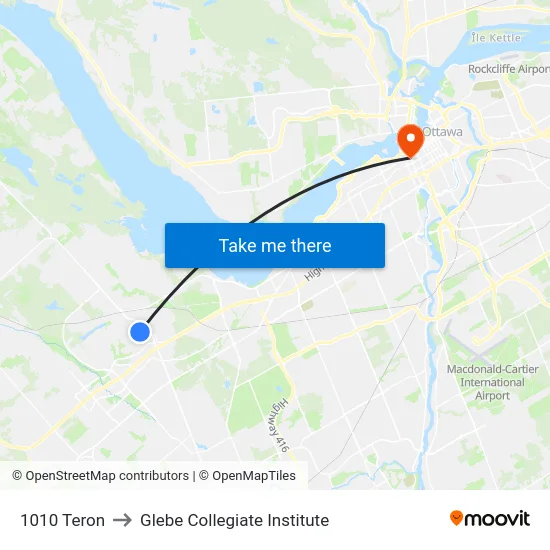 1010 Teron to Glebe Collegiate Institute map