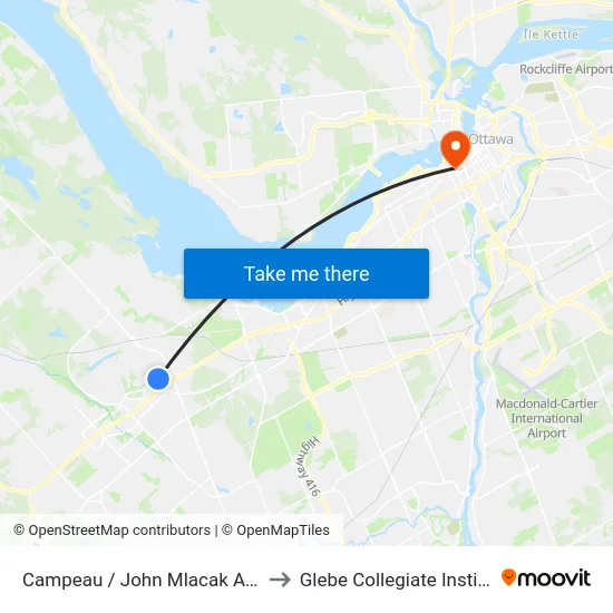 Campeau / John Mlacak Arena to Glebe Collegiate Institute map