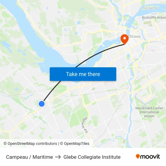Campeau / Maritime to Glebe Collegiate Institute map