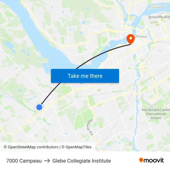 7000 Campeau to Glebe Collegiate Institute map