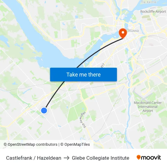 Castlefrank / Hazeldean to Glebe Collegiate Institute map
