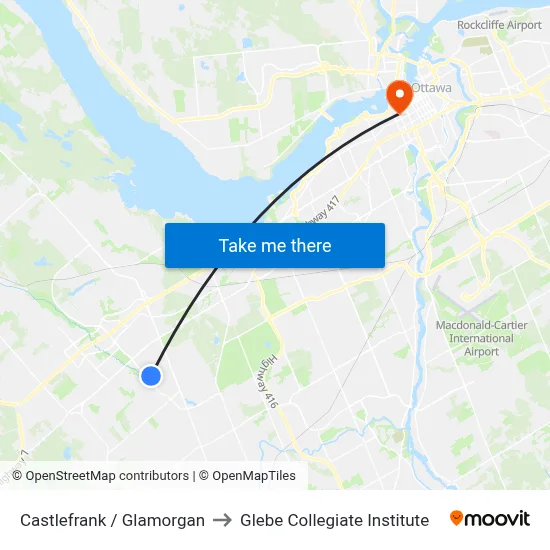 Castlefrank / Glamorgan to Glebe Collegiate Institute map