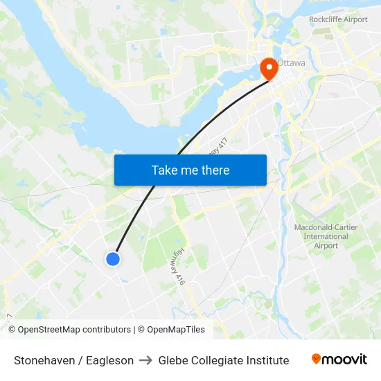 Stonehaven / Eagleson to Glebe Collegiate Institute map