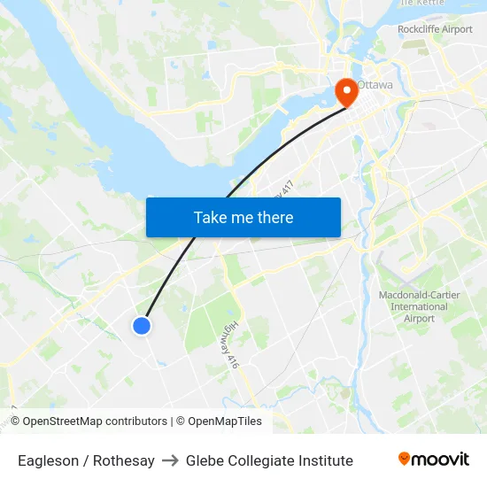 Eagleson / Rothesay to Glebe Collegiate Institute map
