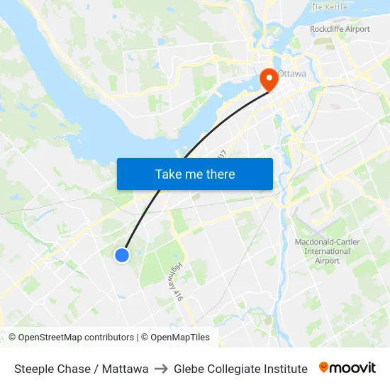 Steeple Chase / Mattawa to Glebe Collegiate Institute map
