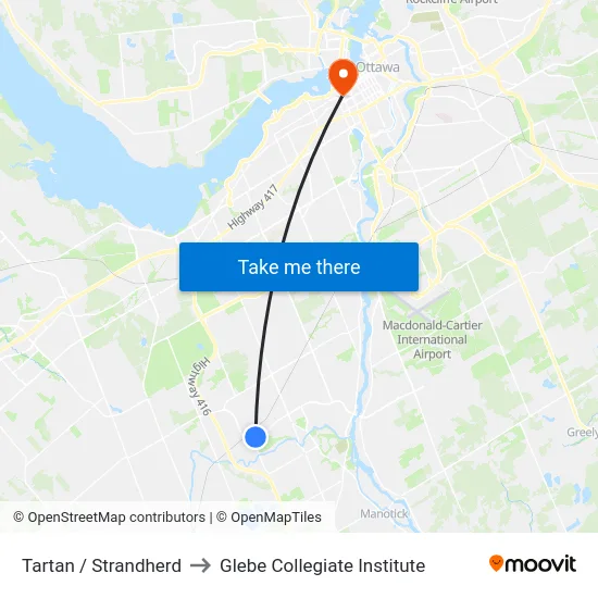 Tartan / Strandherd to Glebe Collegiate Institute map