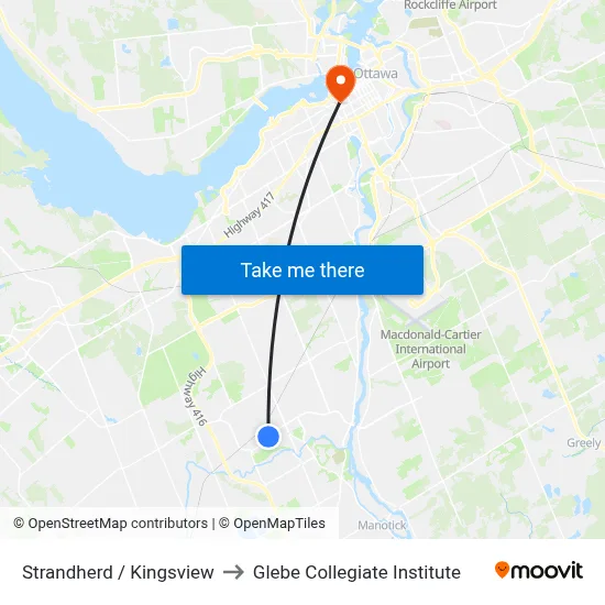 Strandherd / Kingsview to Glebe Collegiate Institute map