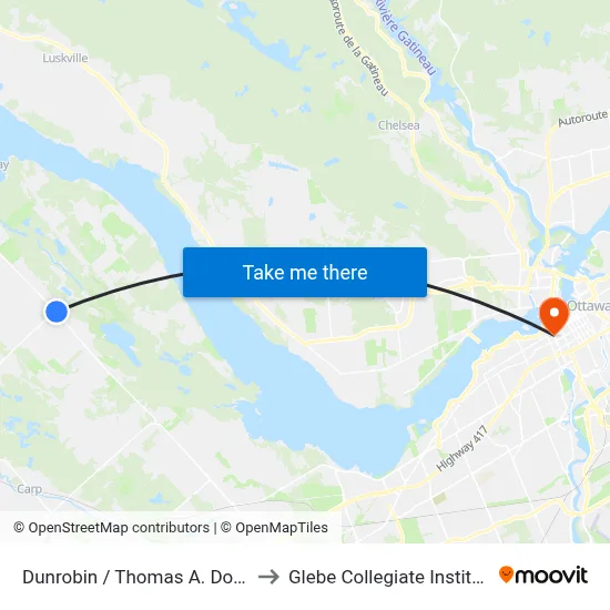 Dunrobin / Thomas A. Dolan to Glebe Collegiate Institute map