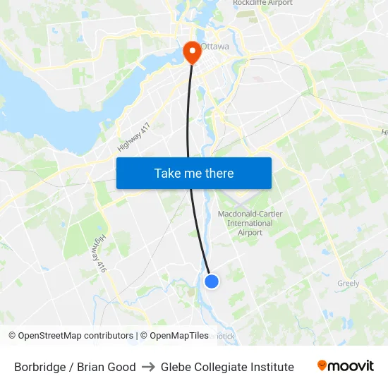 Borbridge / Brian Good to Glebe Collegiate Institute map