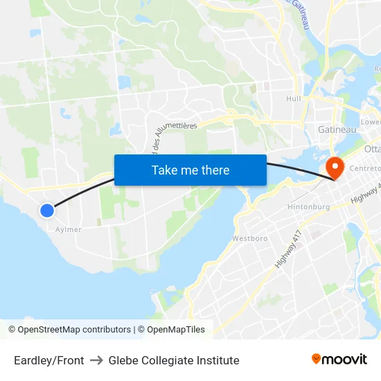 Eardley/Front to Glebe Collegiate Institute map