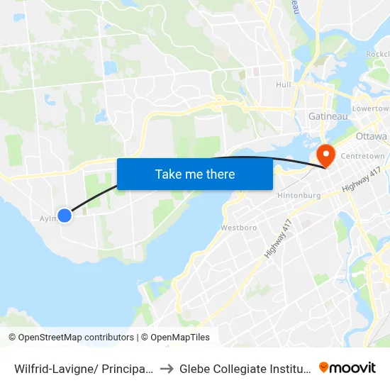 Wilfrid-Lavigne/ Principale to Glebe Collegiate Institute map