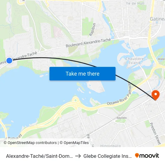 Alexandre-Taché/Saint-Dominique to Glebe Collegiate Institute map