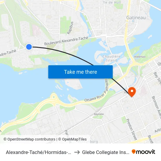 Alexandre-Taché/Hormidas-Dupuis to Glebe Collegiate Institute map