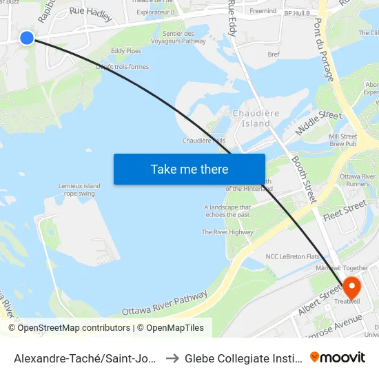 Alexandre-Taché/Saint-Joseph to Glebe Collegiate Institute map