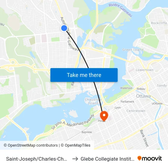Saint-Joseph/Charles-Church to Glebe Collegiate Institute map