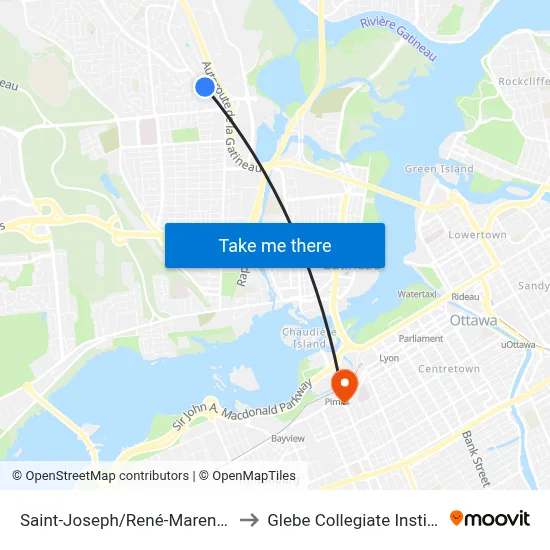 Saint-Joseph/René-Marengère to Glebe Collegiate Institute map