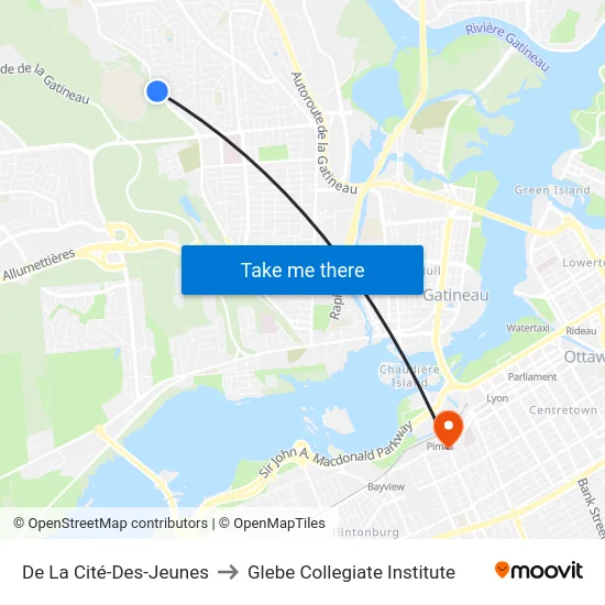 De La Cité-Des-Jeunes to Glebe Collegiate Institute map