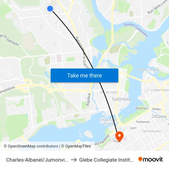 Charles-Albanel/Jumonville to Glebe Collegiate Institute map