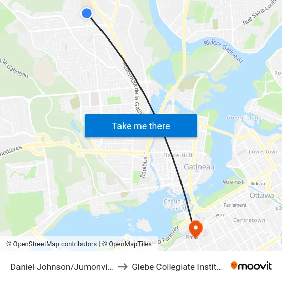 Daniel-Johnson/Jumonville to Glebe Collegiate Institute map