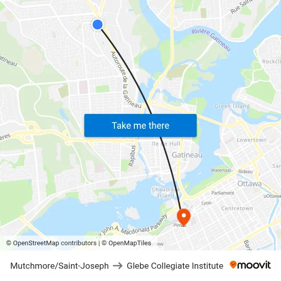 Mutchmore/Saint-Joseph to Glebe Collegiate Institute map
