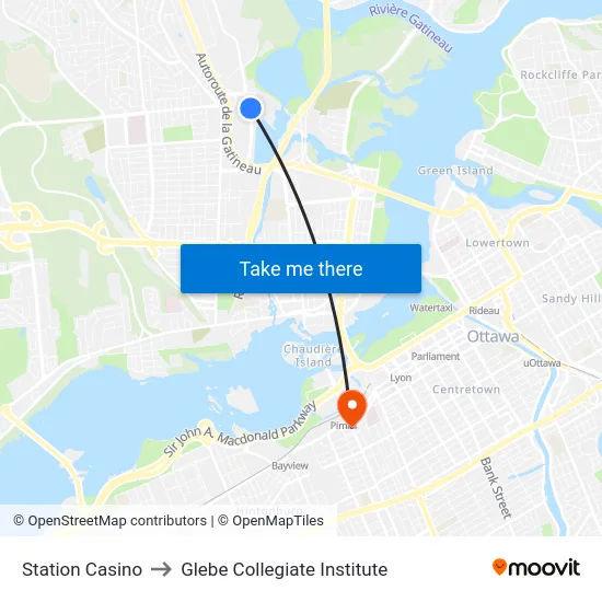 Station Casino to Glebe Collegiate Institute map