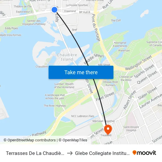 Terrasses De La Chaudière to Glebe Collegiate Institute map