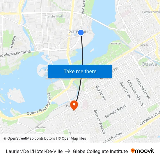 Laurier/De L'Hôtel-De-Ville to Glebe Collegiate Institute map