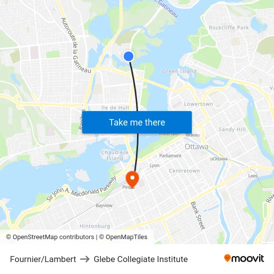 Fournier/Lambert to Glebe Collegiate Institute map