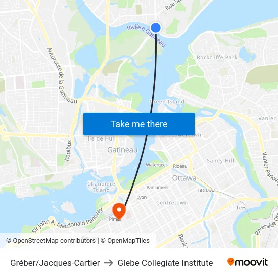 Gréber/Jacques-Cartier to Glebe Collegiate Institute map