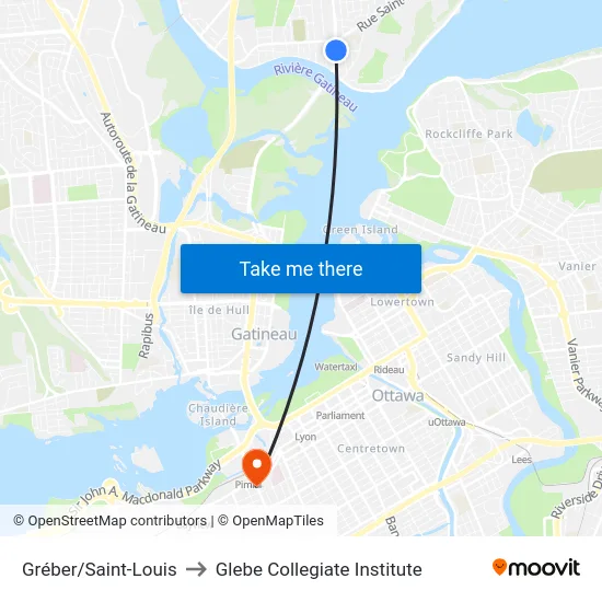 Gréber/Saint-Louis to Glebe Collegiate Institute map