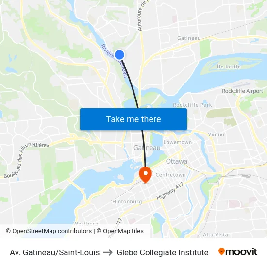 Av. Gatineau/Saint-Louis to Glebe Collegiate Institute map