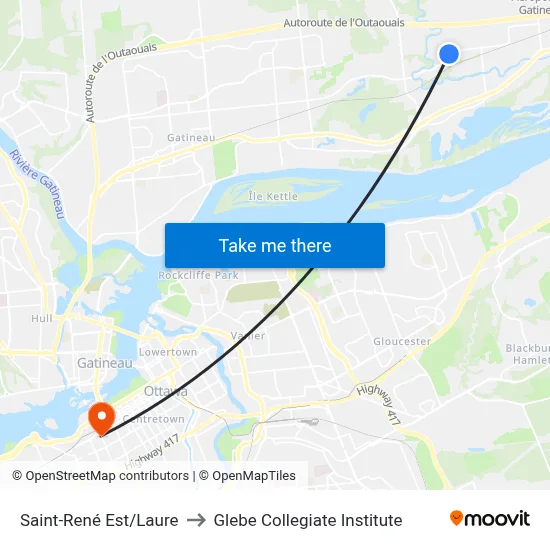 Saint-René Est/Laure to Glebe Collegiate Institute map