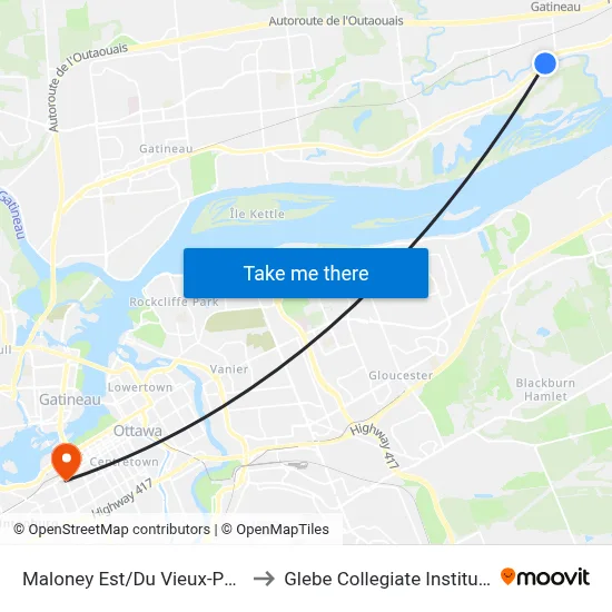Maloney Est/Du Vieux-Port to Glebe Collegiate Institute map