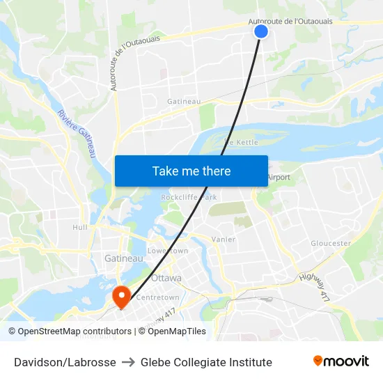 Davidson/Labrosse to Glebe Collegiate Institute map