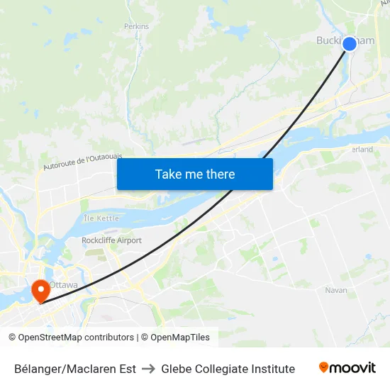 Bélanger/Maclaren Est to Glebe Collegiate Institute map