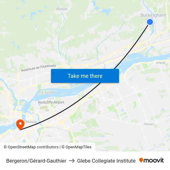Bergeron/Gérard-Gauthier to Glebe Collegiate Institute map