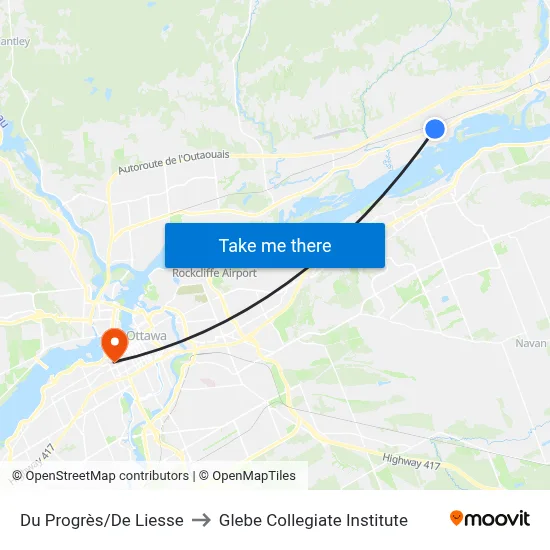 Du Progrès/De Liesse to Glebe Collegiate Institute map