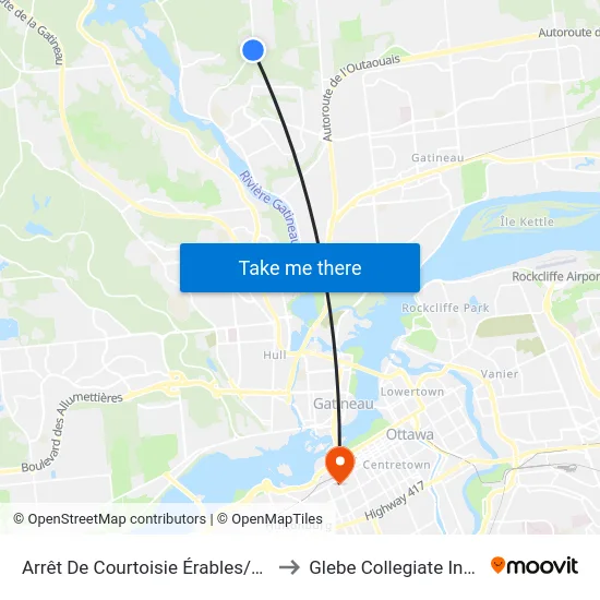 Arrêt De Courtoisie Érables/Sucrerie to Glebe Collegiate Institute map