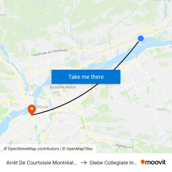 Arrêt De Courtoisie Montréal/Brabant to Glebe Collegiate Institute map
