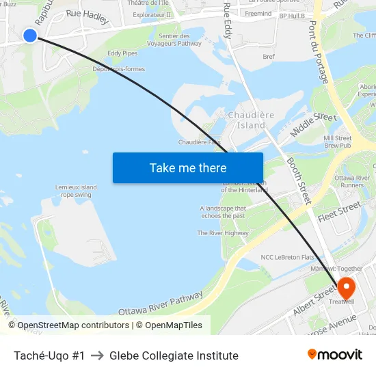 Taché-Uqo #1 to Glebe Collegiate Institute map