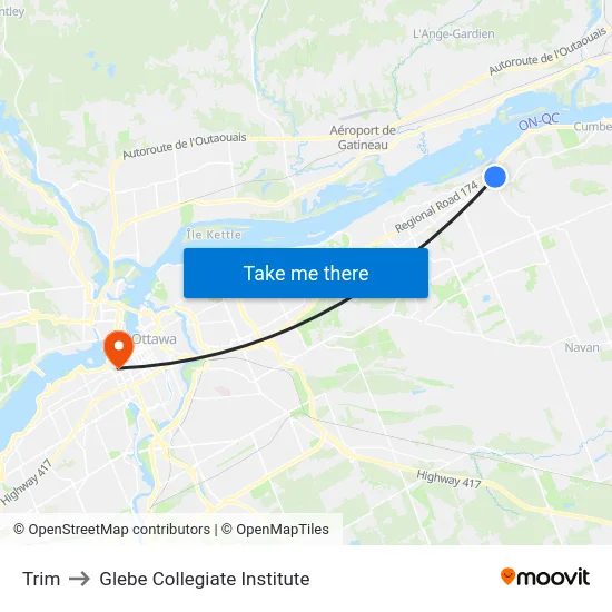 Trim to Glebe Collegiate Institute map