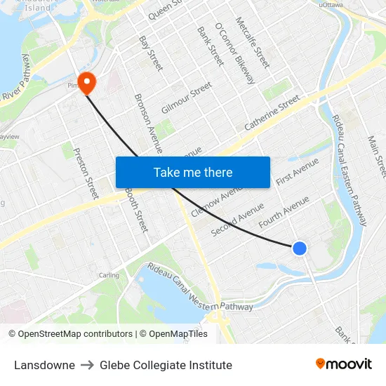 Lansdowne to Glebe Collegiate Institute map