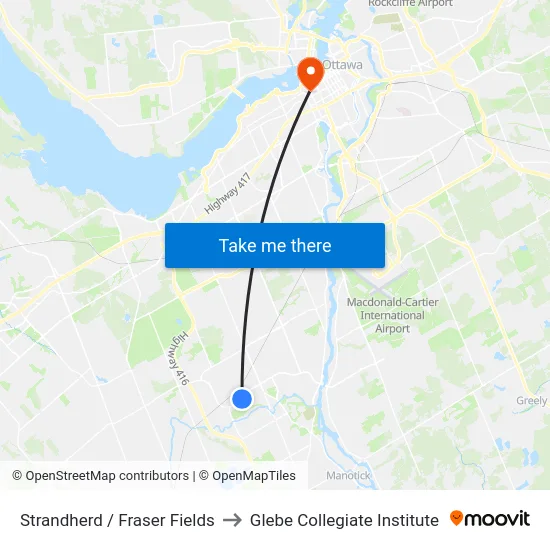 Strandherd / Fraser Fields to Glebe Collegiate Institute map