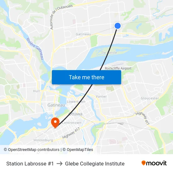 Station Labrosse #1 to Glebe Collegiate Institute map